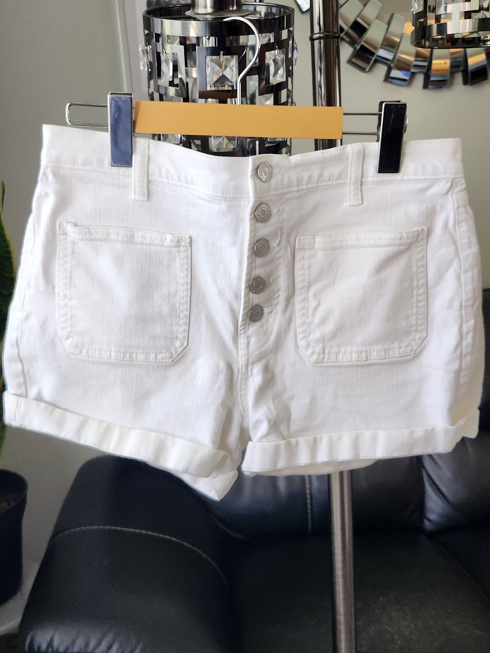 Gap White High-Rise Button-Front Women's Shorts